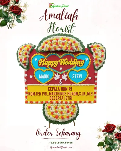 Karangan Papan Bunga Pernikahan di Sokosari